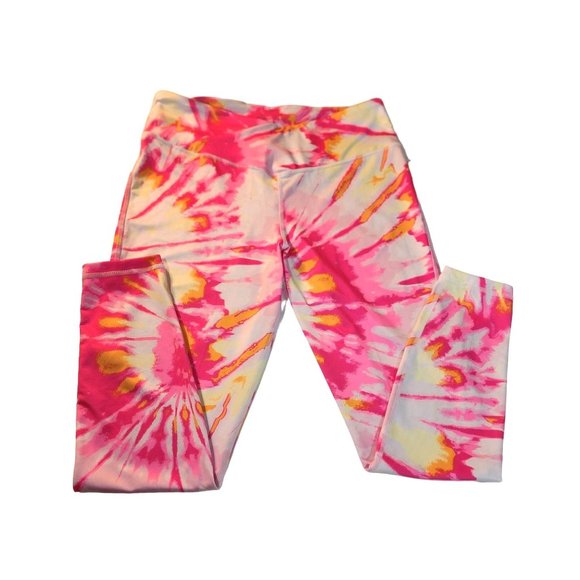 Cabana By Crown & Ivy Leggings With Swirl Colors Of Pink, Yellow, Orange & White - Picture 1 of 13